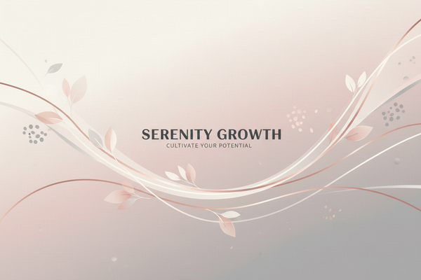 Business name: Serenity Growth. Colours to use is cream,soft pink and grey